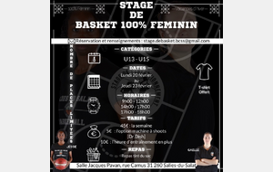 STAGE DE BASKET 100% FEMININ