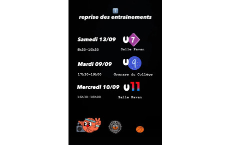 Planning des entraînements